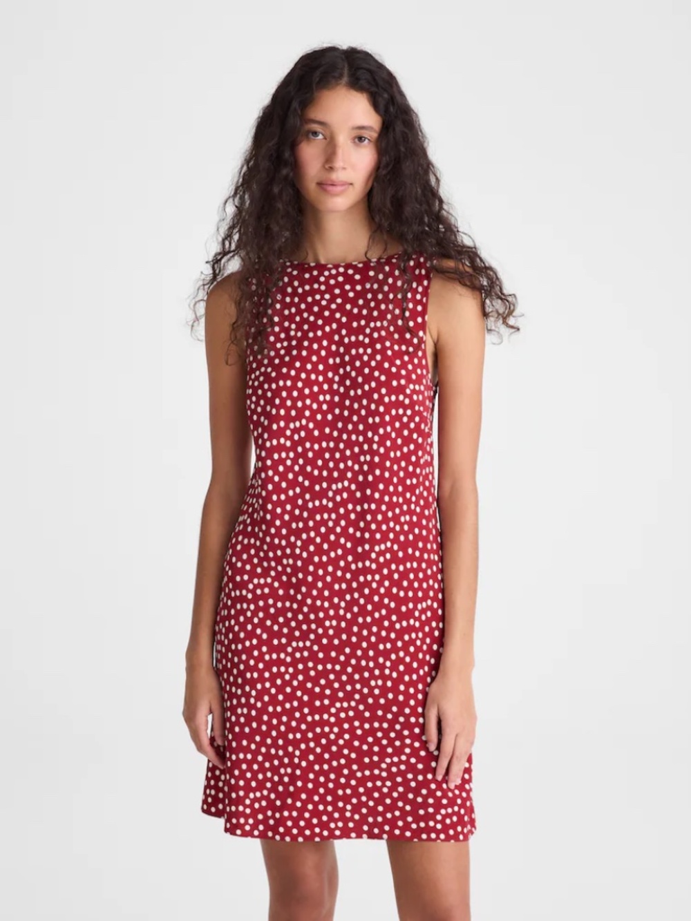 Madewell Boatneck Sleeveless Dress in Red Currant - Picture 5 of 8